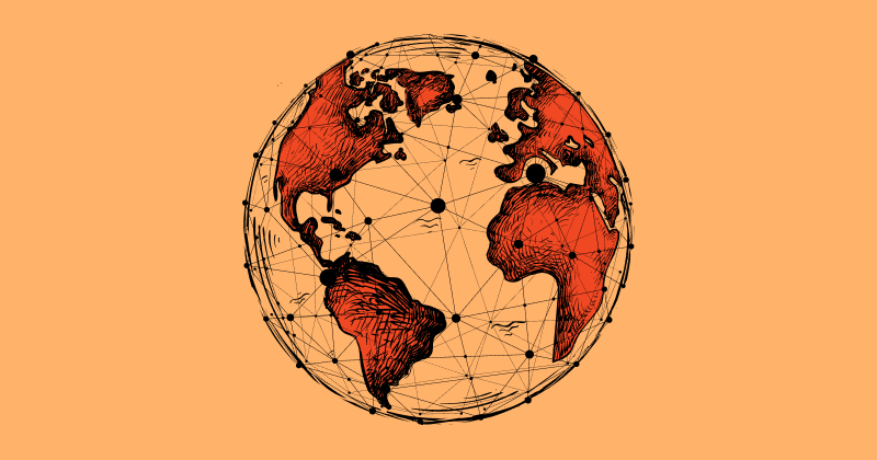 The world on a globe showing the reach of affiliate marketing