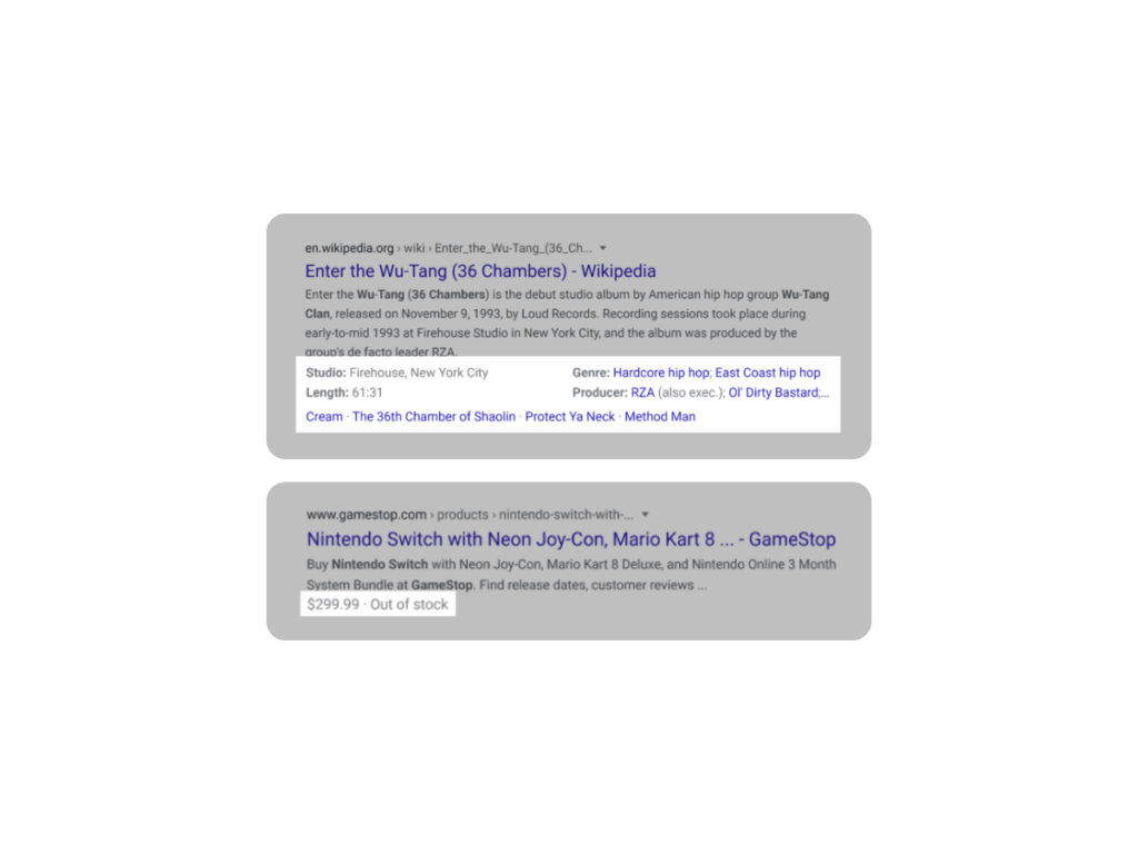 Examples Of Rich Snippets On Google's Search Engine Results Page