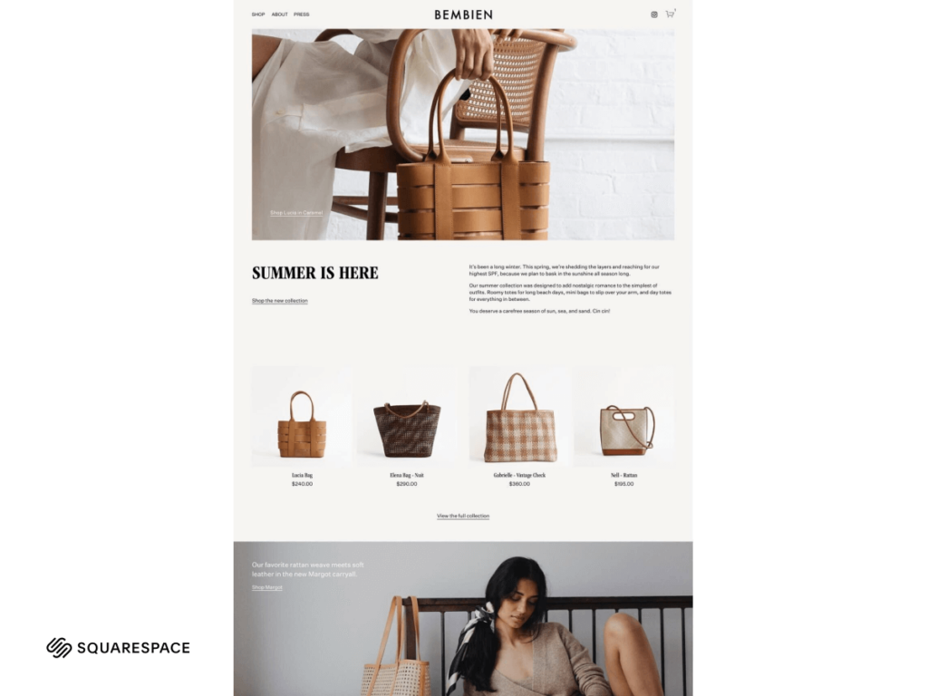 Sleek and user-friendly Squarespace eCommerce site interface