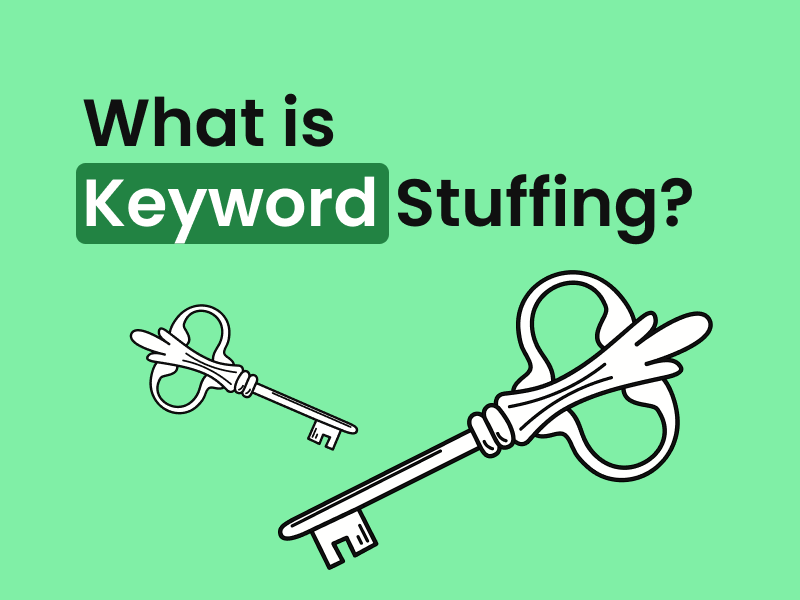 "What is Keyword Stuffing?" with two crossed keys illustrating SEO strategy