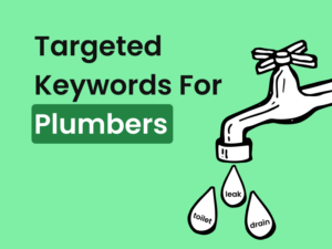 Tap with plumbing-related keywords on green background