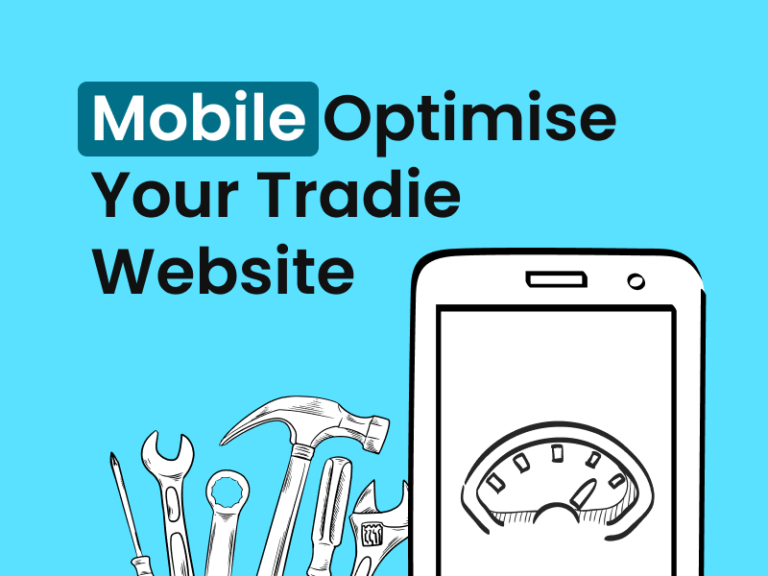 Illustration of a smartphone with tools representing mobile optimisation for tradie websites